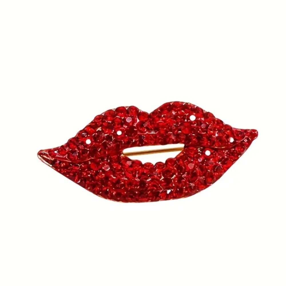 Red Lips Sparkle Brooch 💋